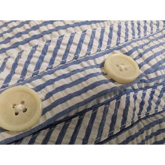 Tommy Hilfiger Skirt Women's Size 29 Blue White Pinstripe Mini 100% Cotton Butto - Picture 7 of 7